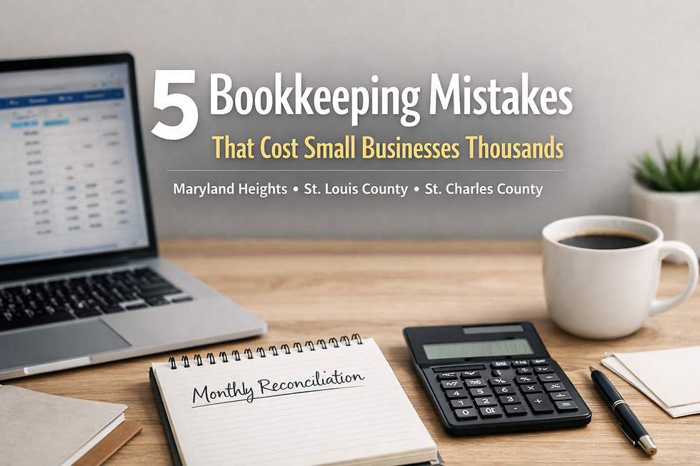 Computer on desk - 5 bookkeeping mistakes