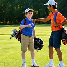 Junior golf teammates enjoying time together on the course at Royal St. Cloud Golf Links, showcasing friendship, inclusion, teamwork, and youth golf development.