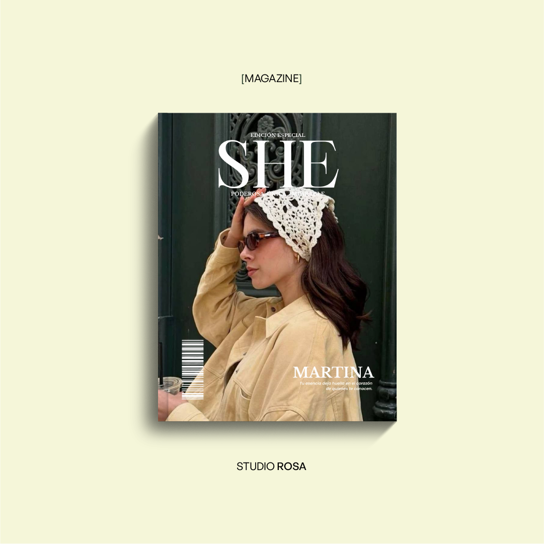 Revista She l Plantilla digital editable en Canva