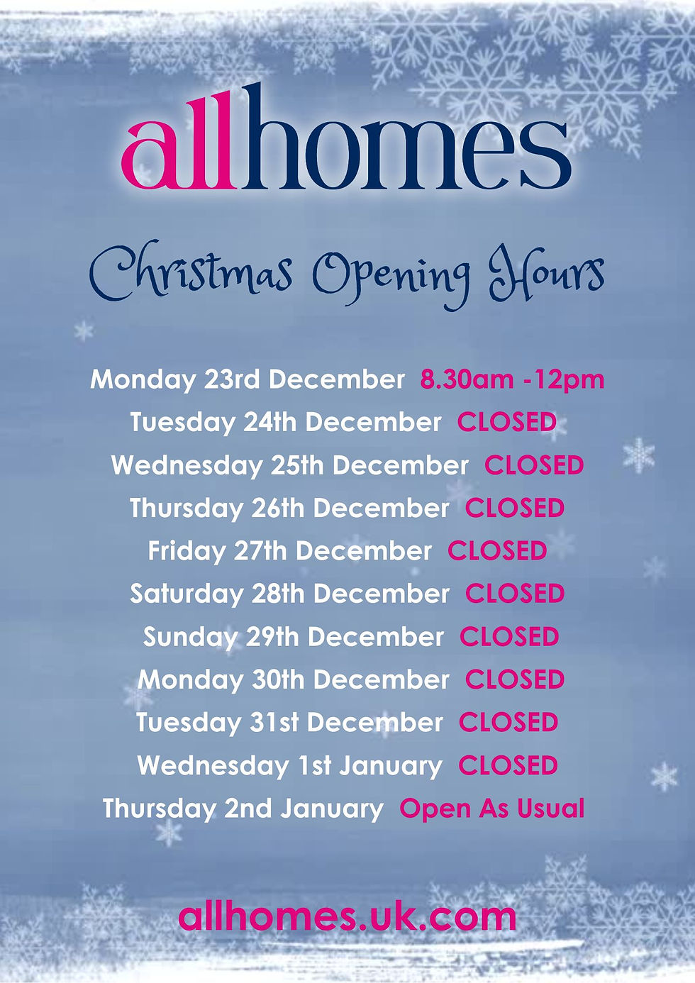 Thumbnail: Christmas Opening Hours 2024