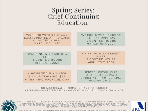 GRIEF & LOSS SERIES - NOW OFFERING NON-CE AND STUDENT RATES!