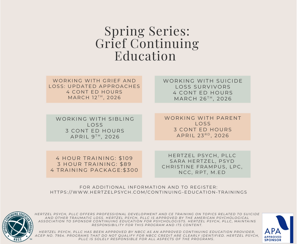 GRIEF & LOSS SERIES - NOW OFFERING NON-CE AND STUDENT RATES!
