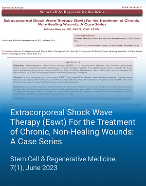 Extracorporeal Shock Wave Therapy (Eswt) For the Treatment of Chronic, Non-Healing Wounds: A Case Series. Stem Cells Regen Med 