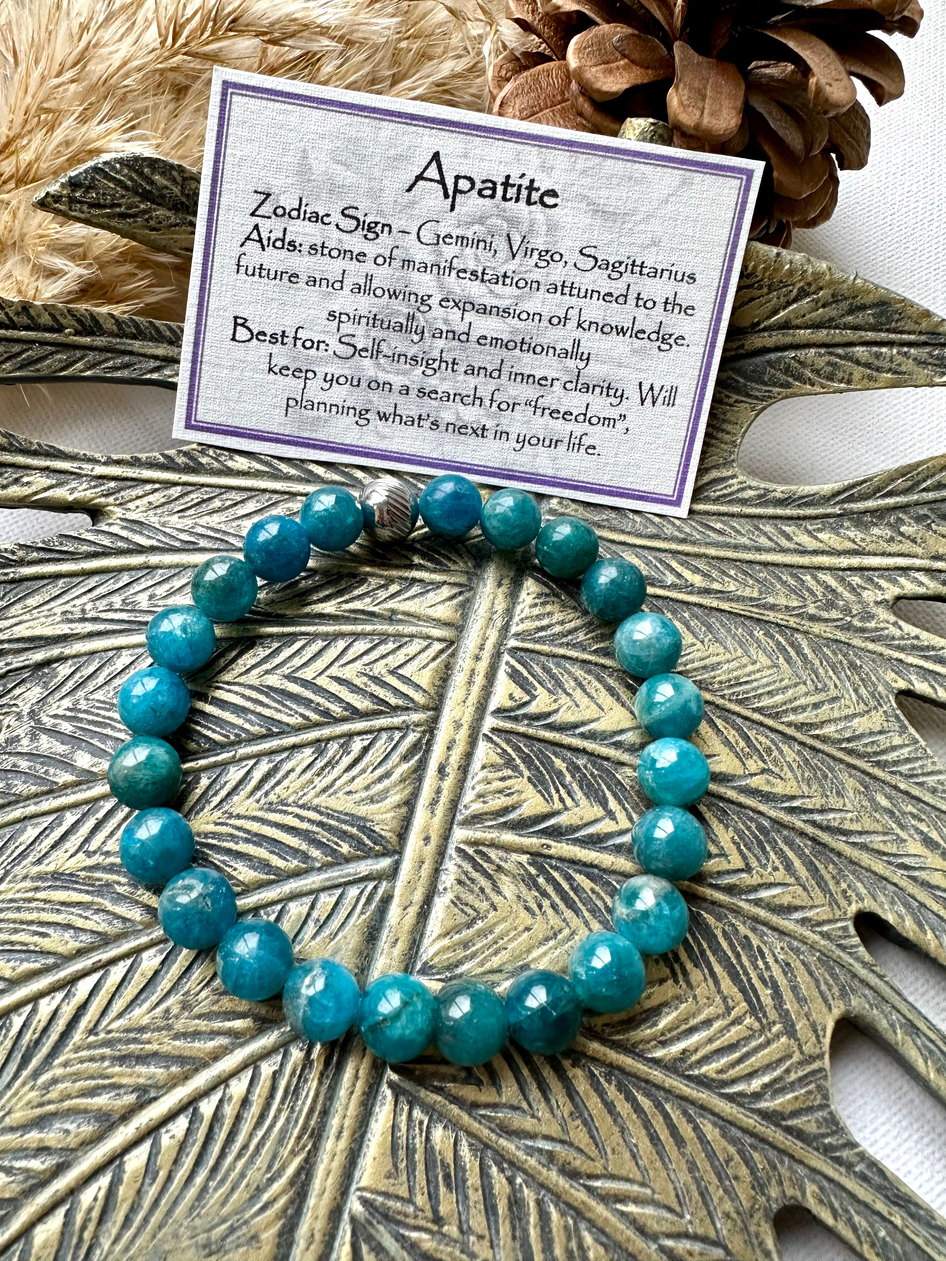 Apatite elastic handmade bracelet