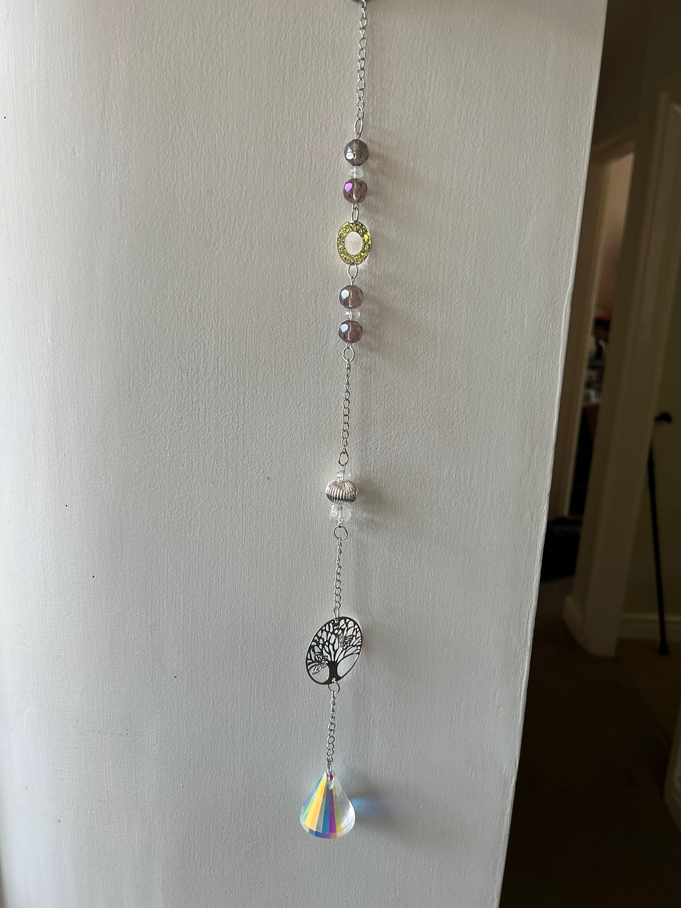 Handmade Beaded Suncatcher - Rainbow Crystal