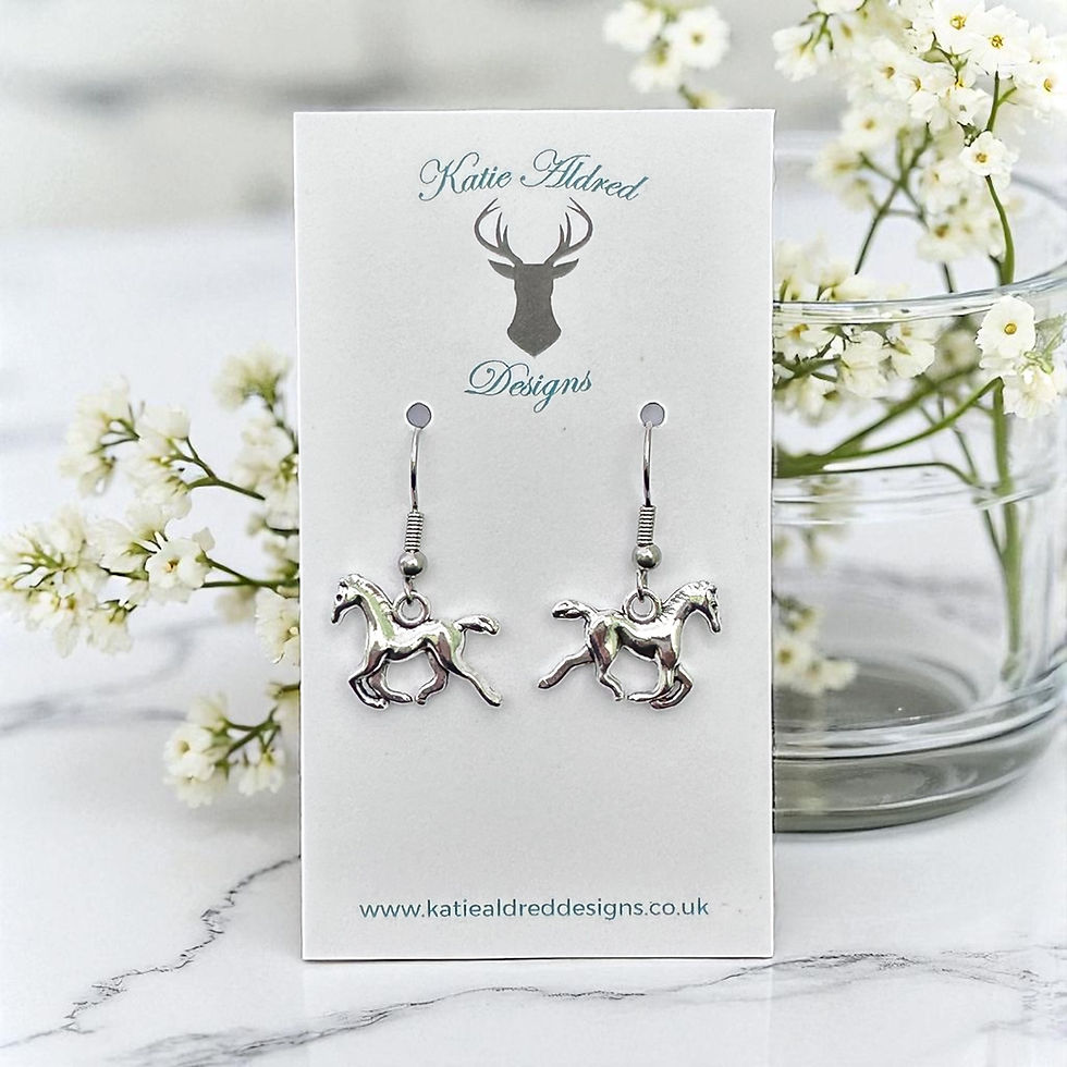 Charm Earrings - Running Horse