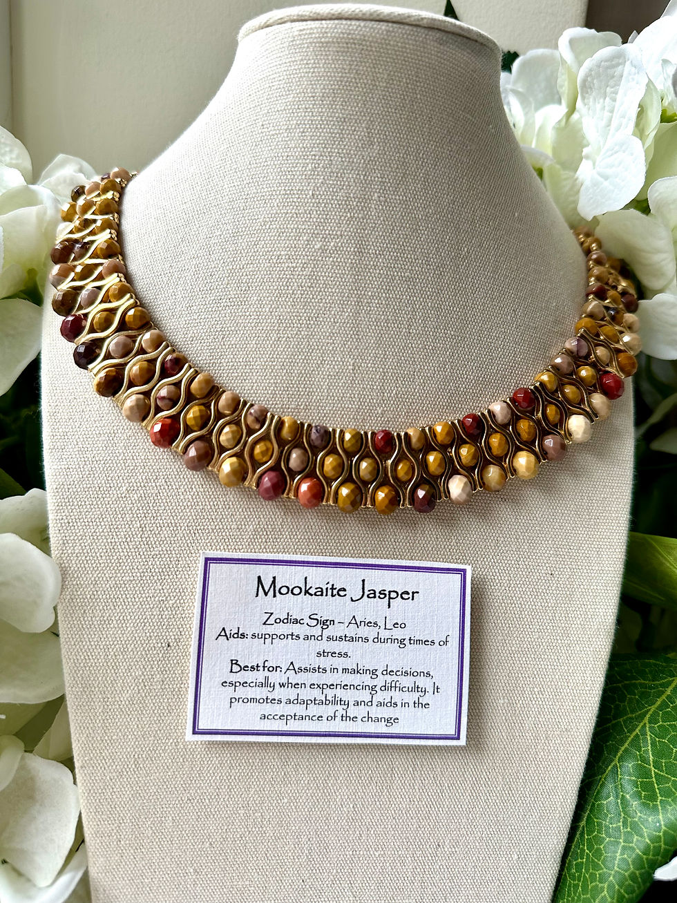 Collar Necklace - Mookaite Jasper Gemstone handmade