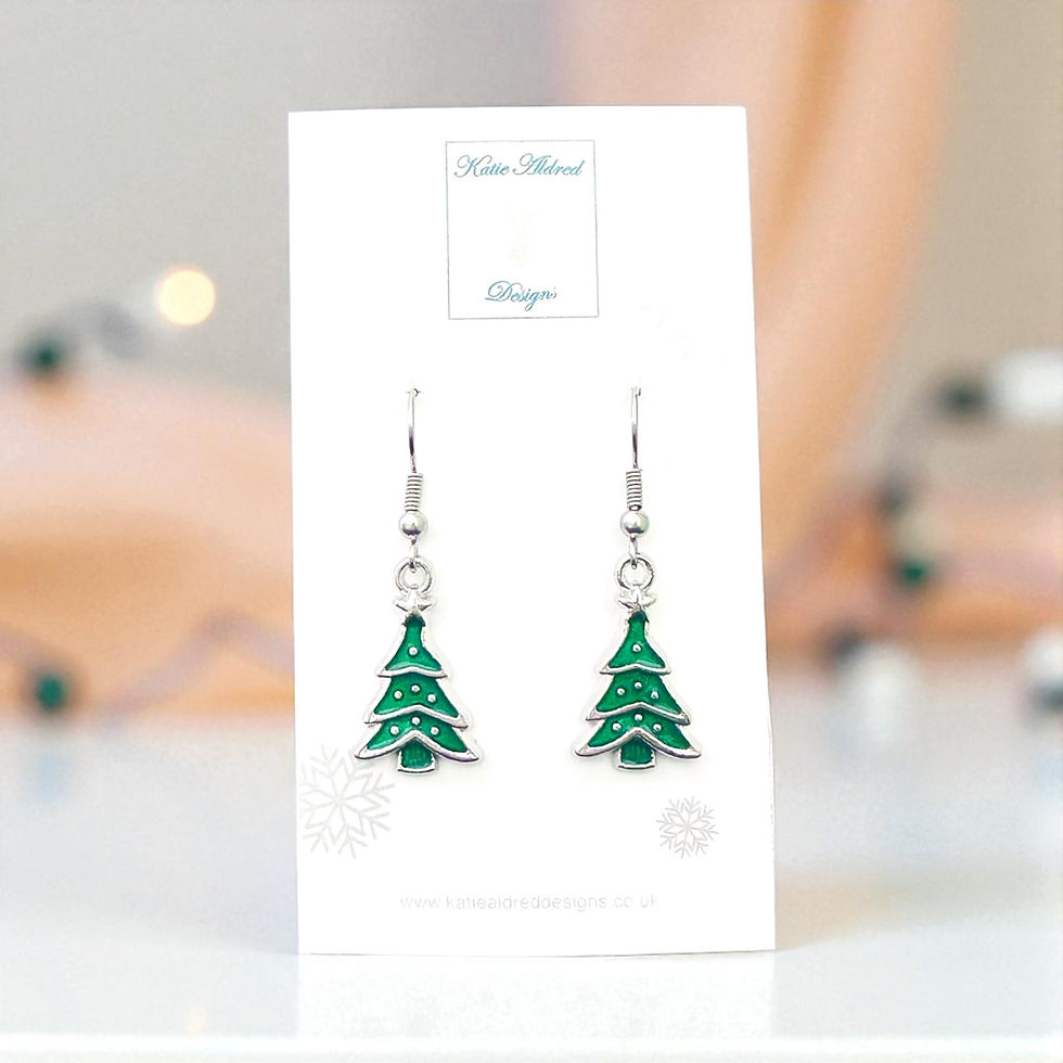 Charm Earrings - Green Christmas Tree
