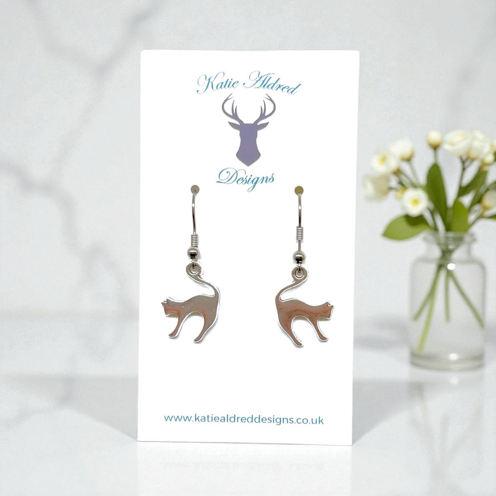 Charm Earrings - Stretching Cat