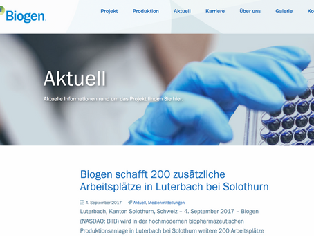 Biogen steigert neu geschaffene Arbeitsplätze auf 600