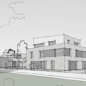 Neubau eines Mehrfamilienhauses und eines Doppelhauses