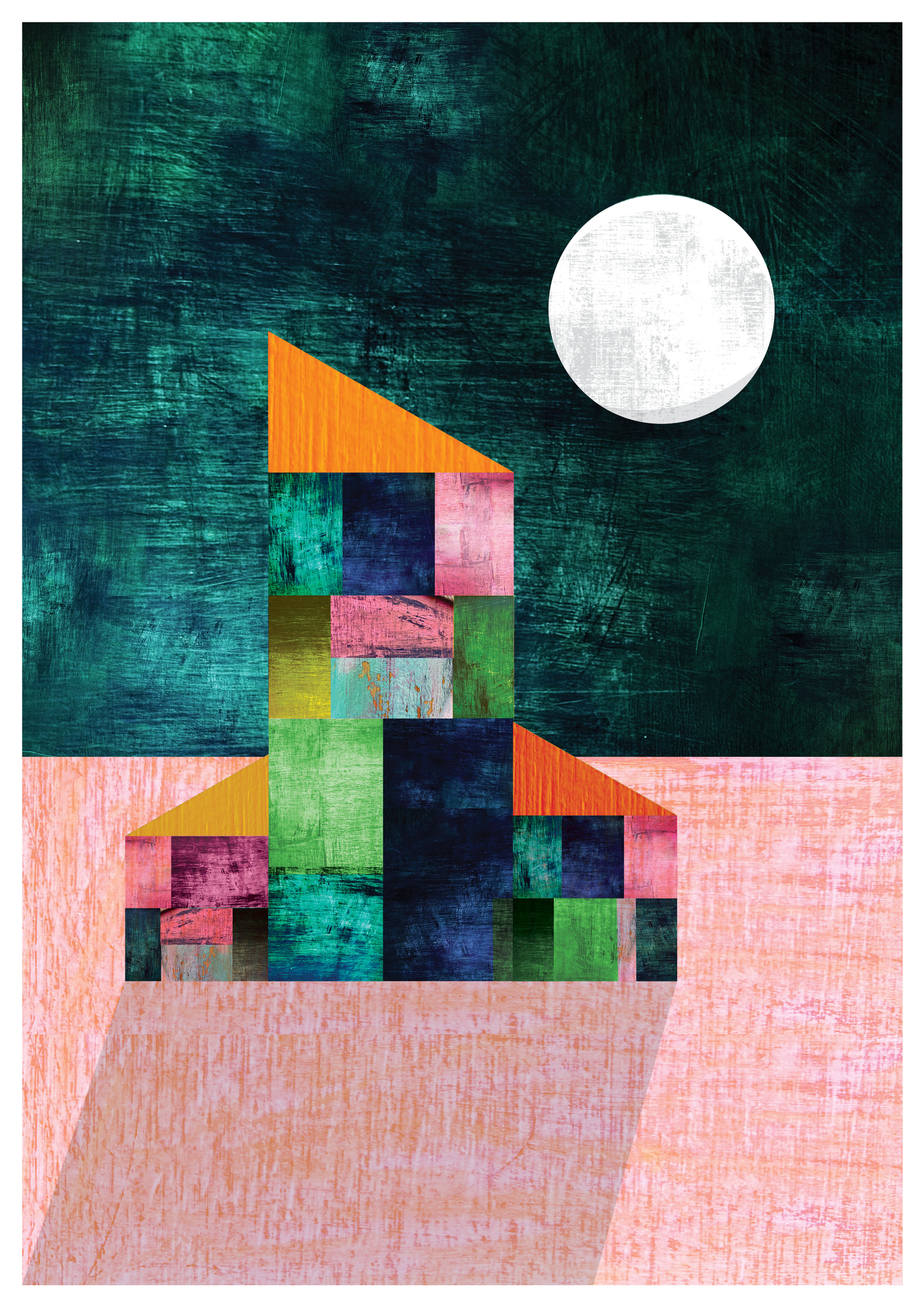 QUILTED HOUSES - Quilt House and Moon