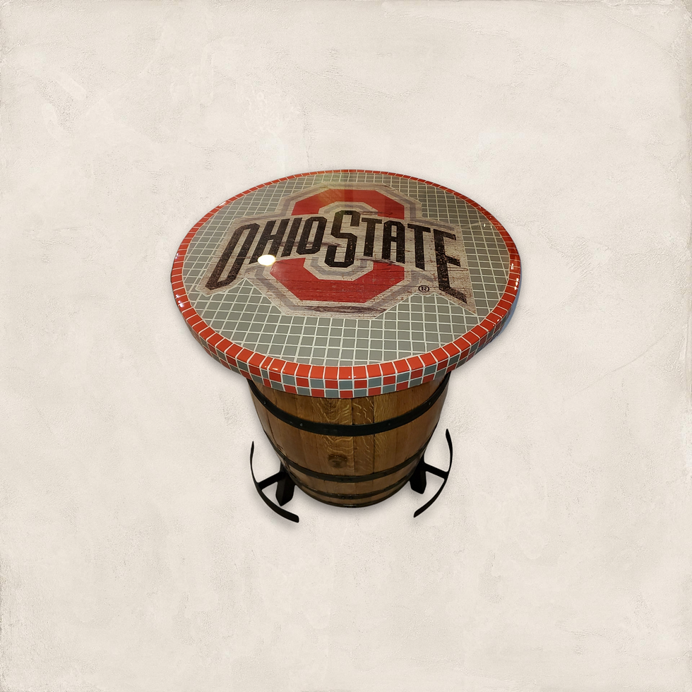 Barrel Table with 6" riser / footrest