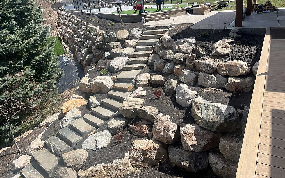rock steps lanscaping
