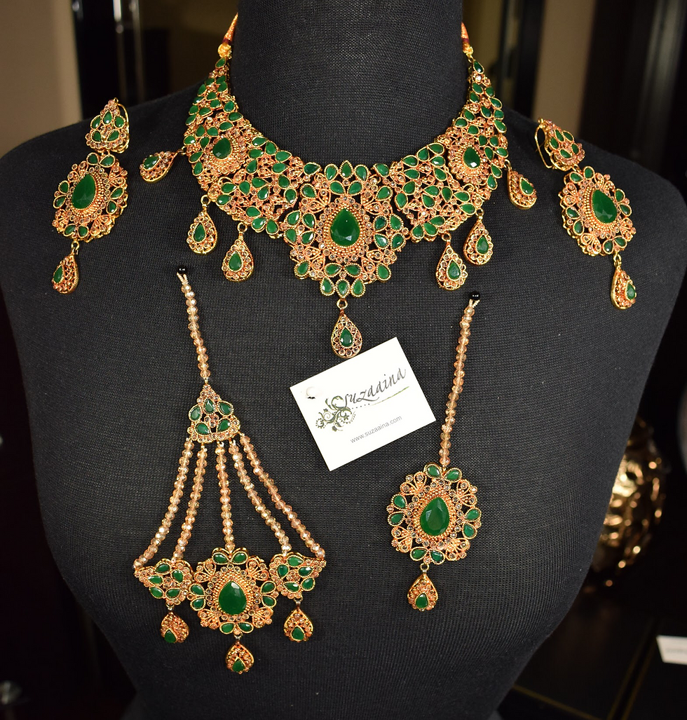 Thumbnail: Nigha 22k Gold plated Bridal Set.