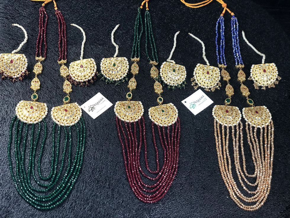 Thumbnail: Sultani 22k Gold plated Handcrafted Mala Set.