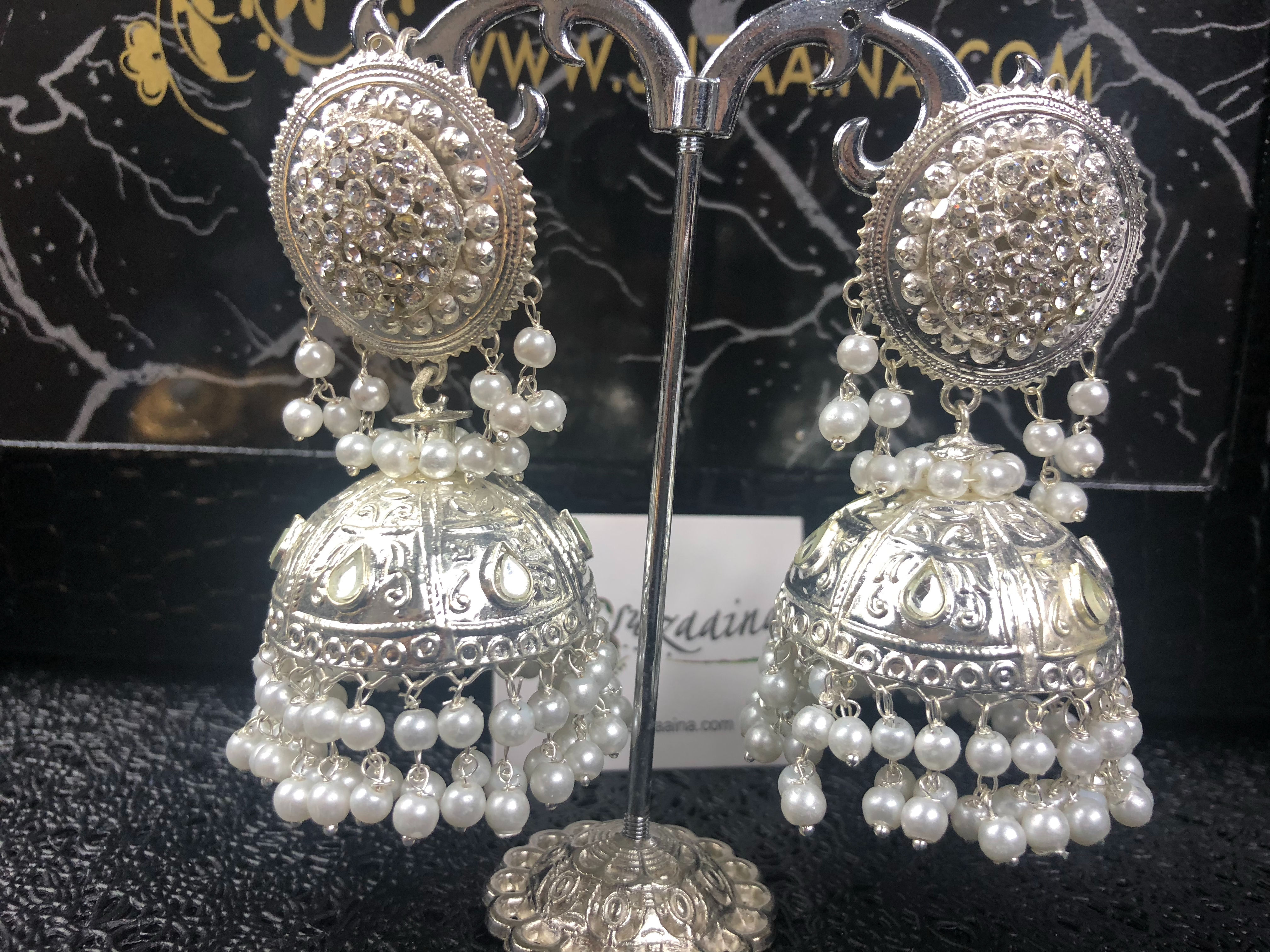 Areeba silver plated Jhumkey 