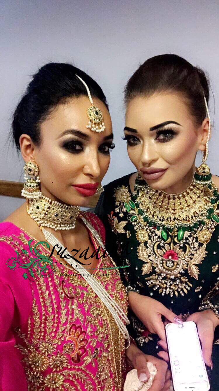 Thumbnail: Isra 22k Gold plated Handcrafted Choker Bridal Set