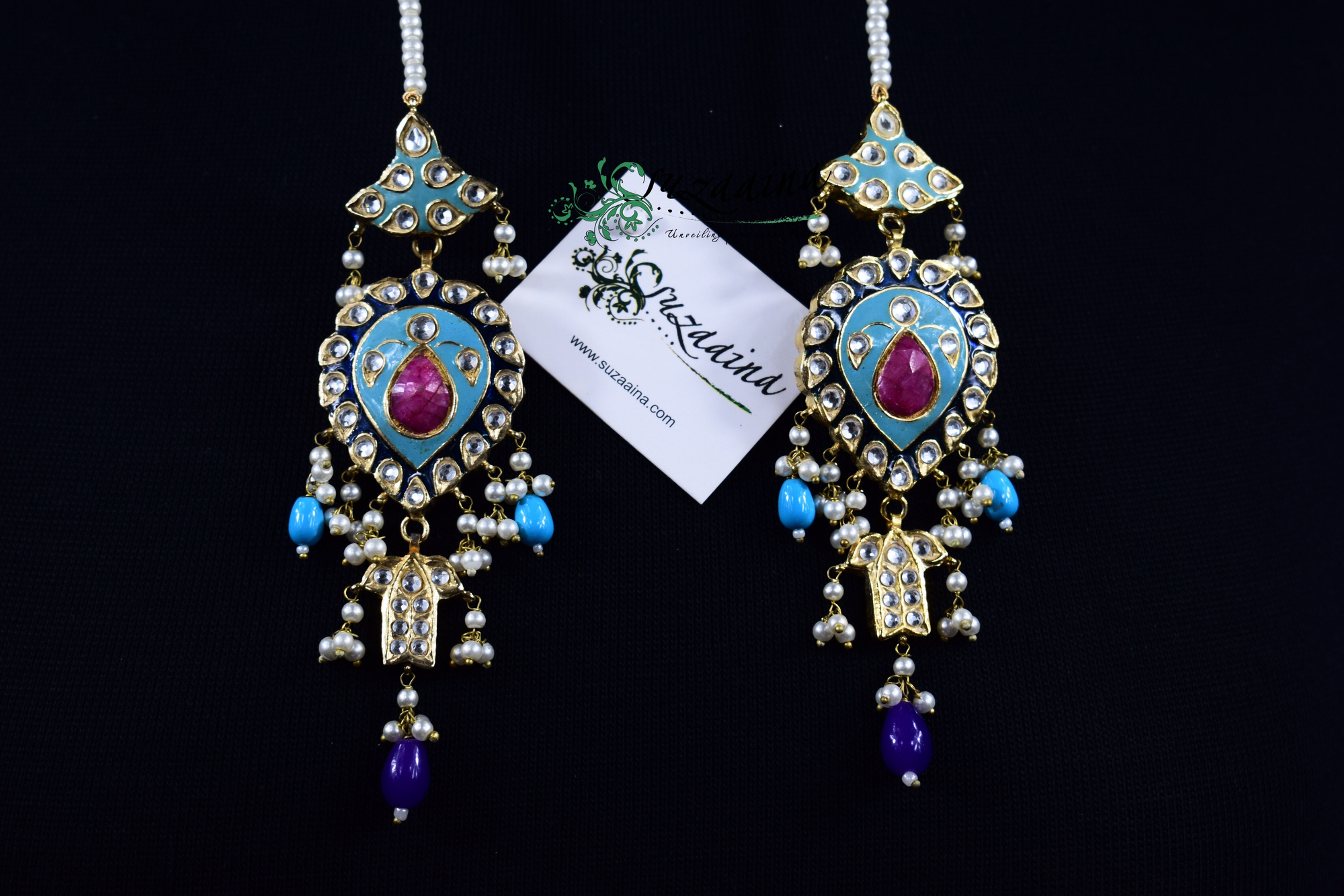 Meena 22k Gold plated Handcrafted Earrings SZER4