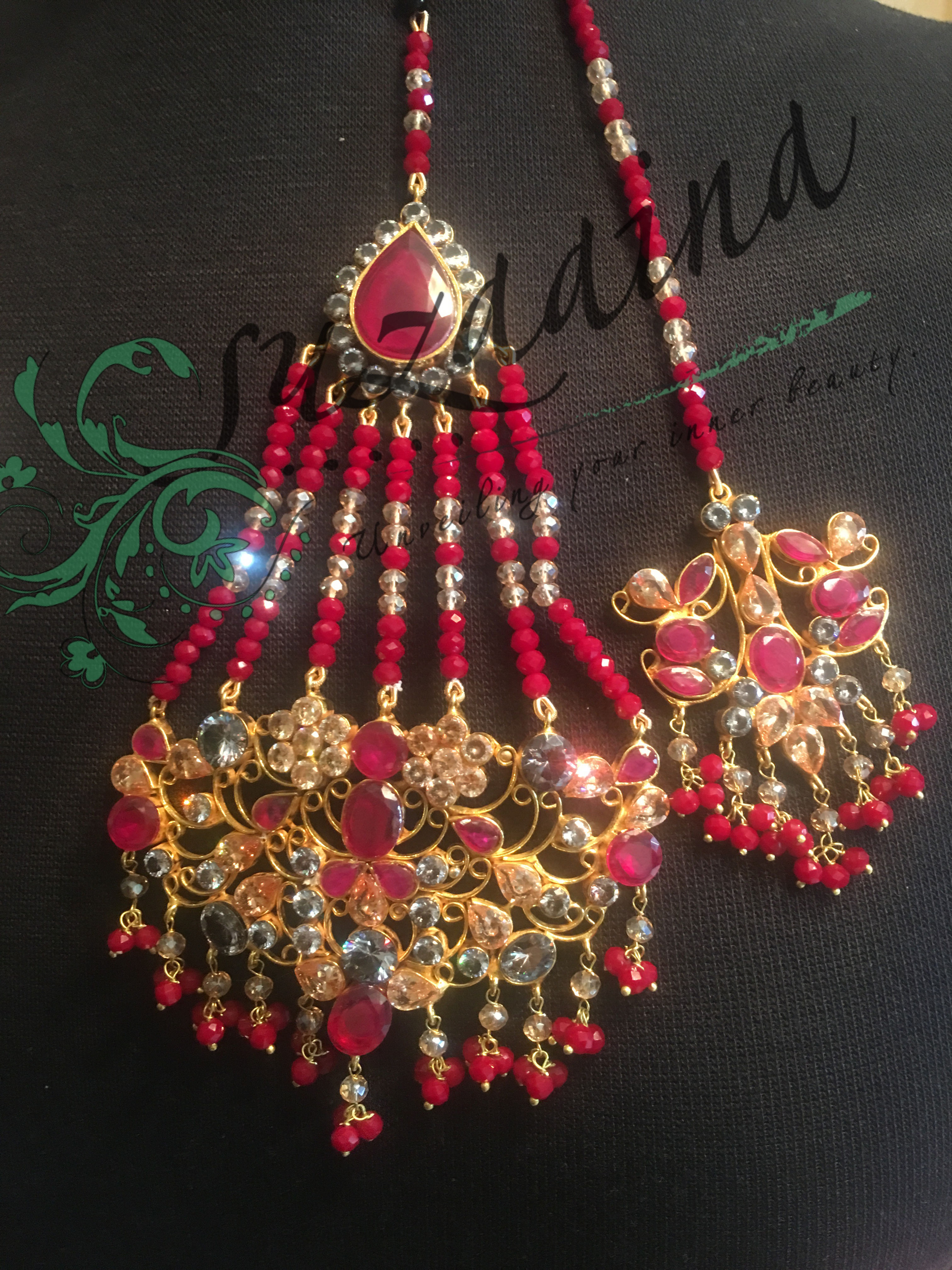 Momil 24k Gold Plated Jhumer and Tikka Set