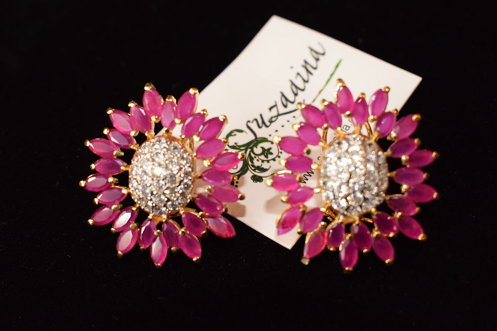 Thumbnail: Areeha 22k Gold plated Earrings.