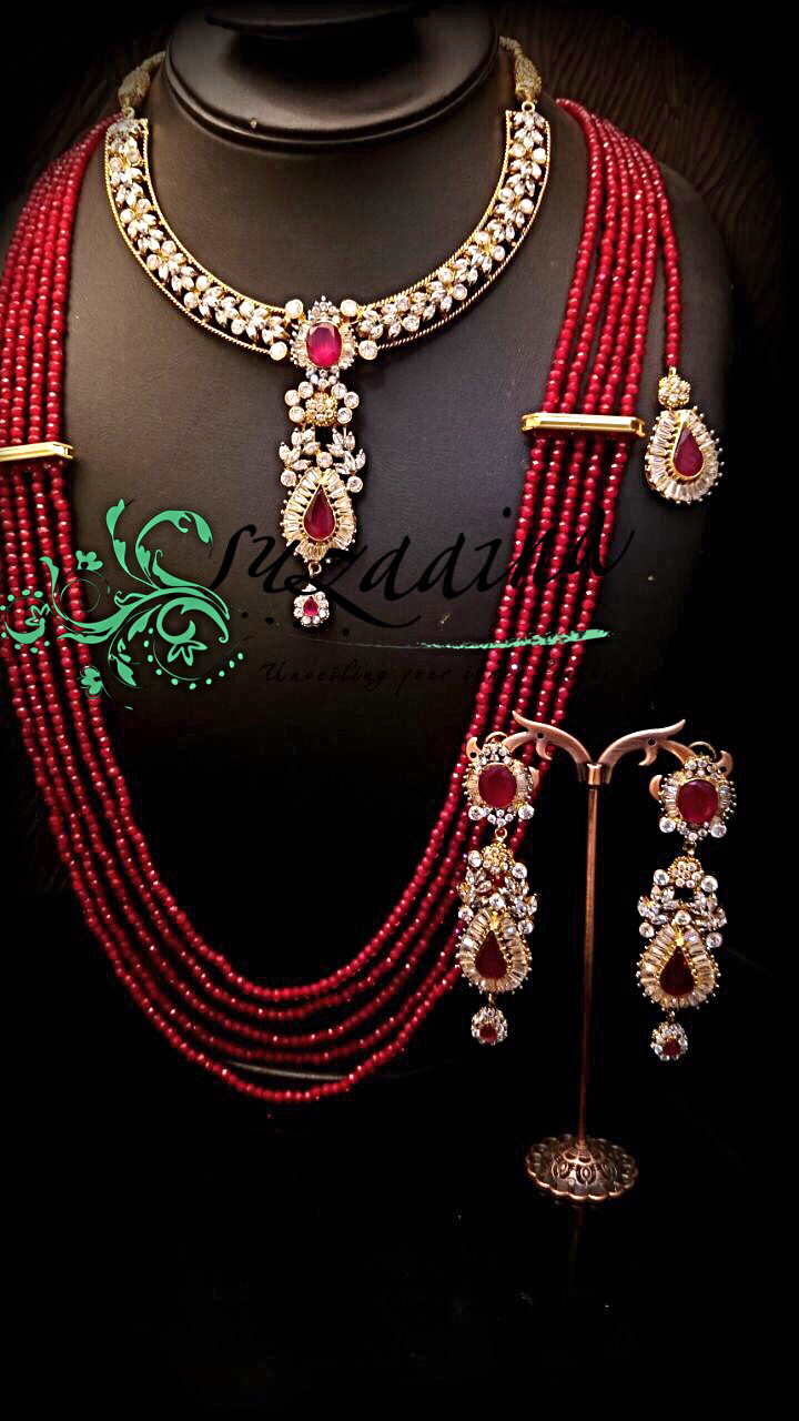 Thumbnail: Shereen 24k Gold plated Bridal Necklace and Mala Set 
