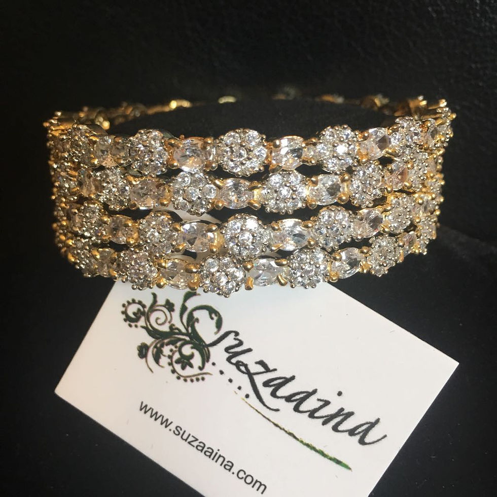 Hana 22k Gold plated Zircon Bangles.