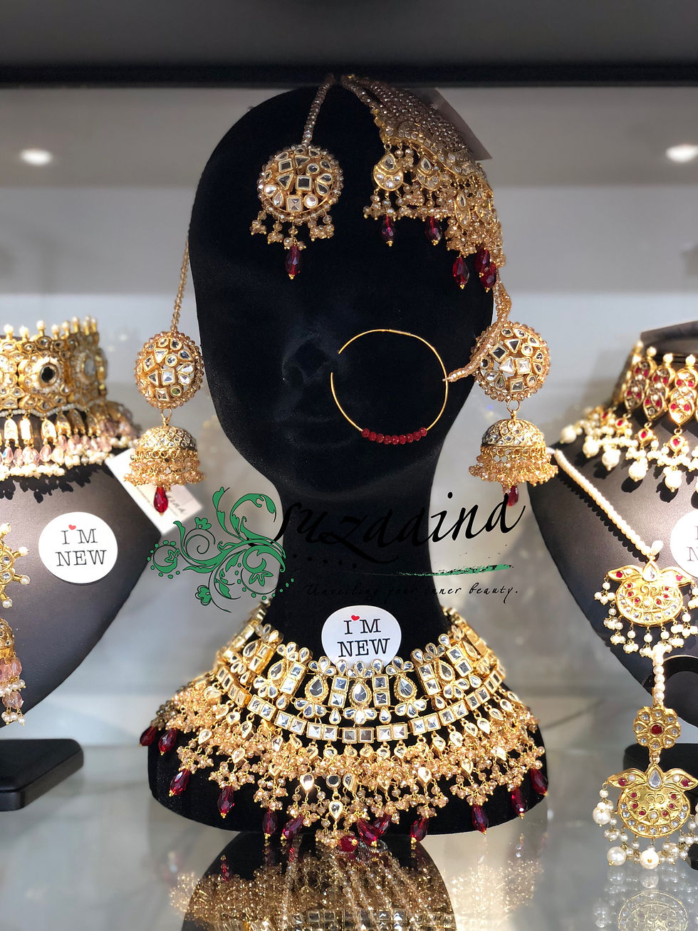 Thumbnail: Mahrukh 24k Gold plated Handcrafted Kundan Bridal Set