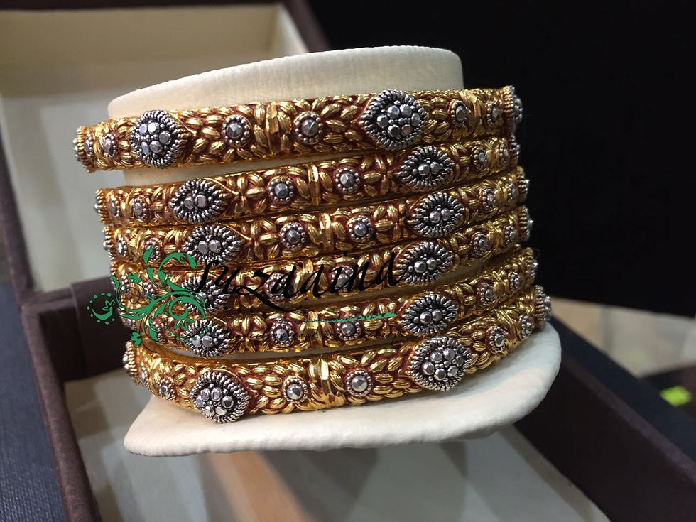 Thumbnail: Zeenab 925 silver Bangles Gold plated Handcrafted