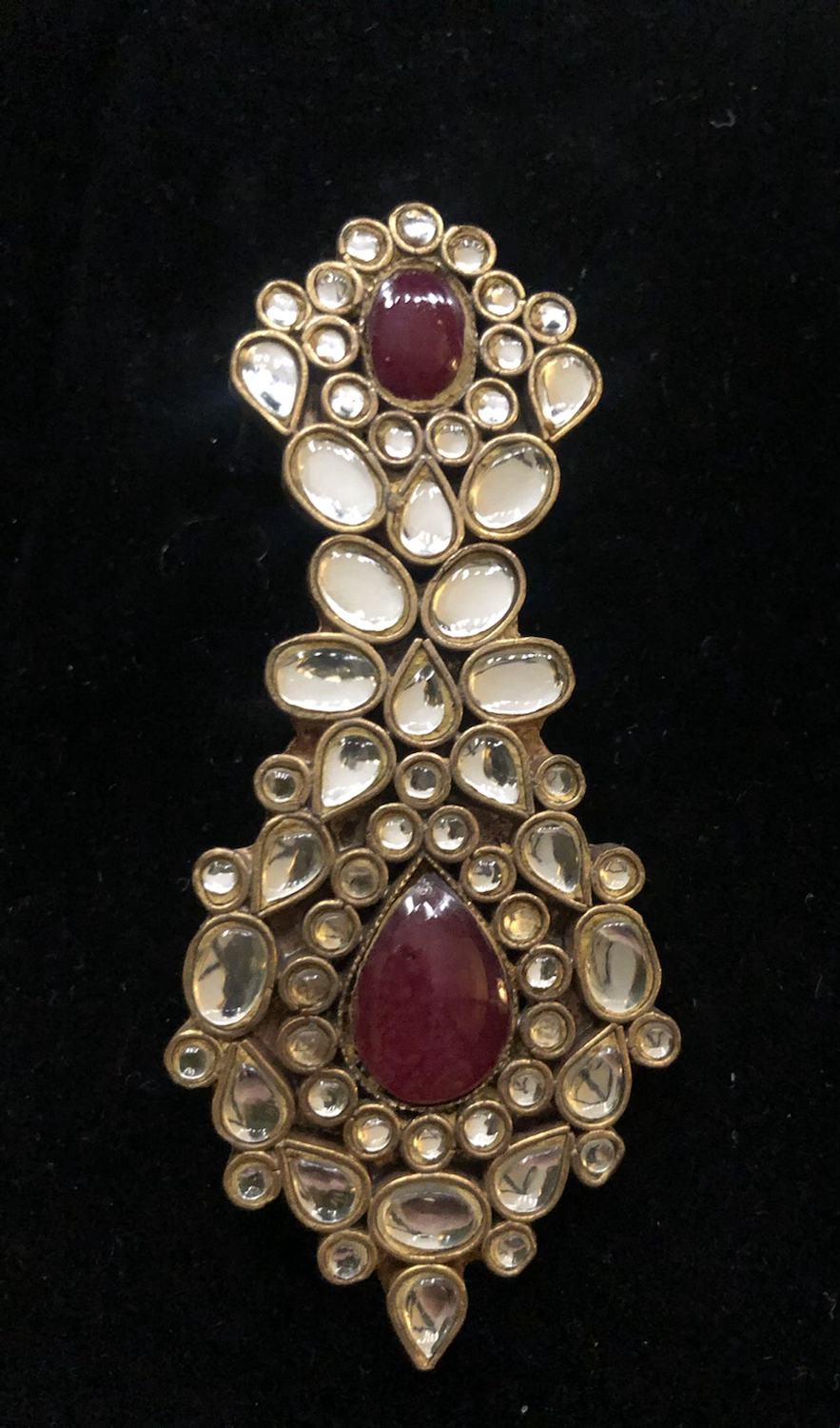 Thumbnail: Aleena 22K Gold plated Handcrafted Ghutka Kundan Earrings .