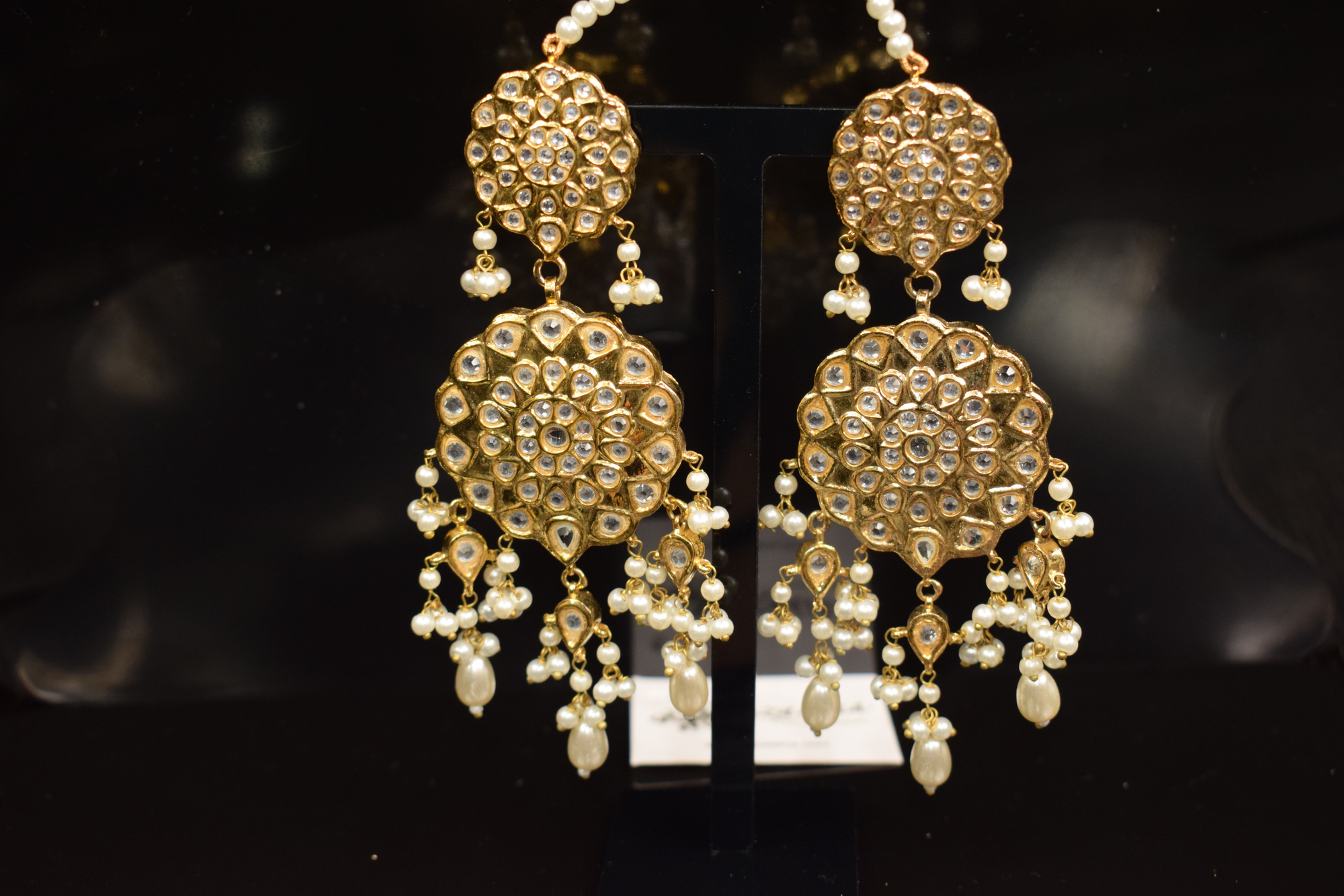 Meena 22k Gold plated Handcrafted Kundan Earrings SZER13