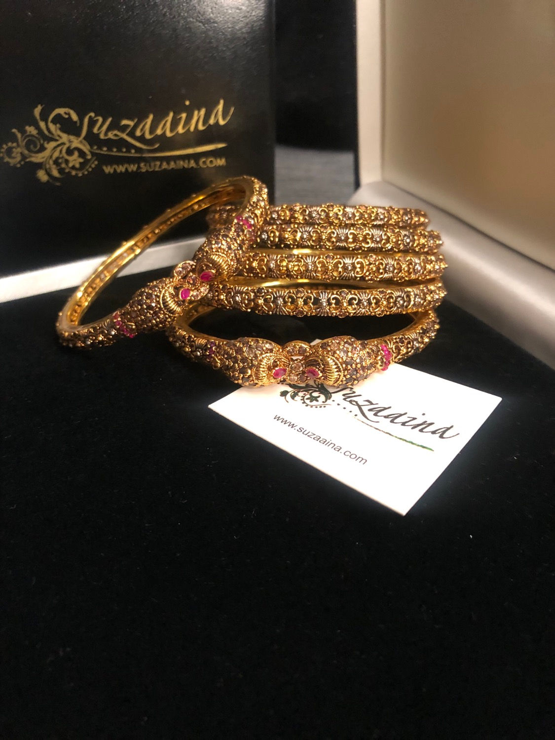 Raval 22k Gold and Rhodium plated Set of Bangles 