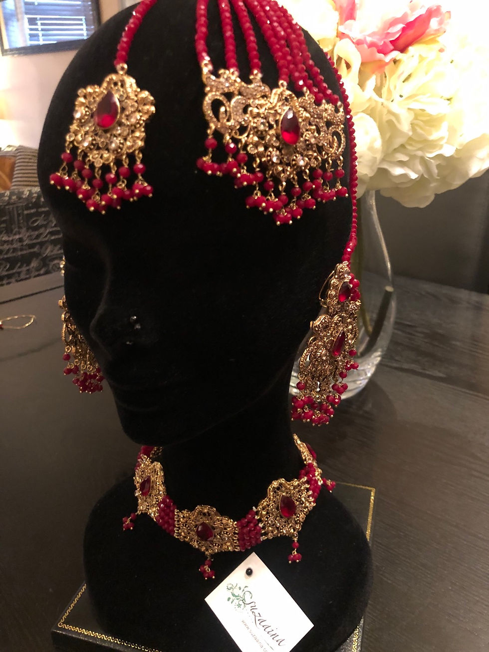 Thumbnail: Malika 22k Gold Plated Choker Set.