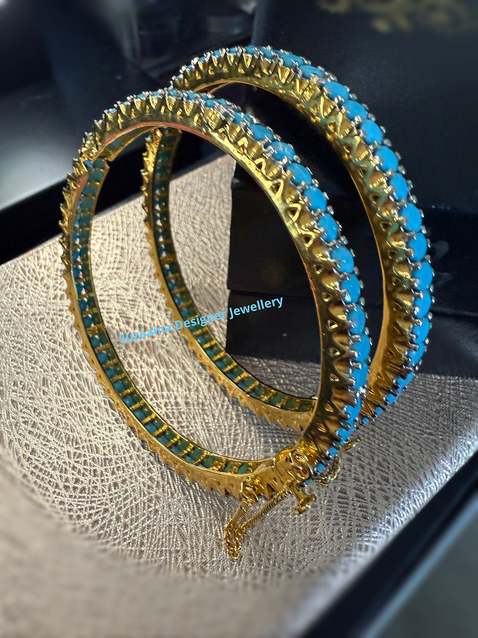 Thumbnail: Neelam 22k Gold plated Handcrafted bangle