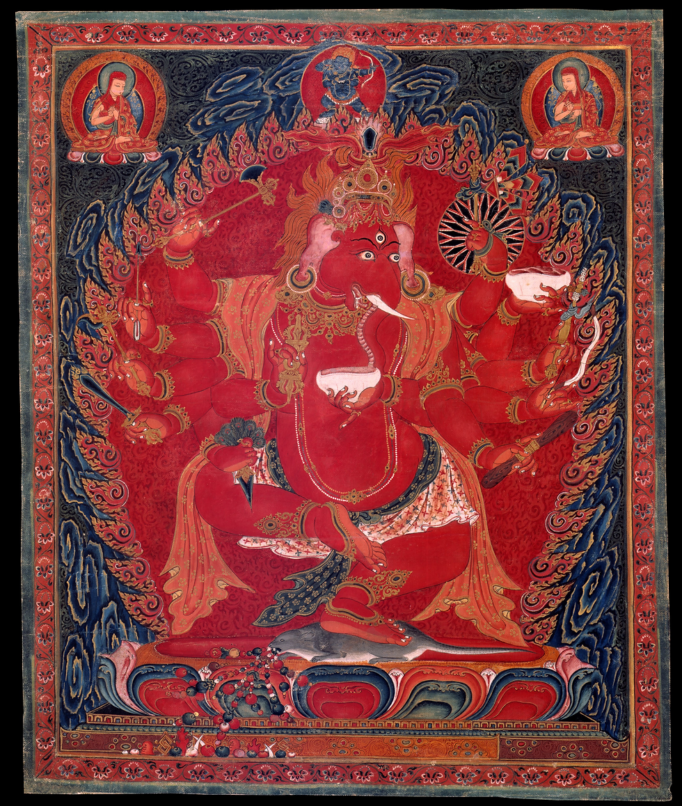 Nepalese Buddhists were introduced to Lord Ganesha by monks Atisa Dipankara Srijna and Gayadhara in the 11th century AD.
