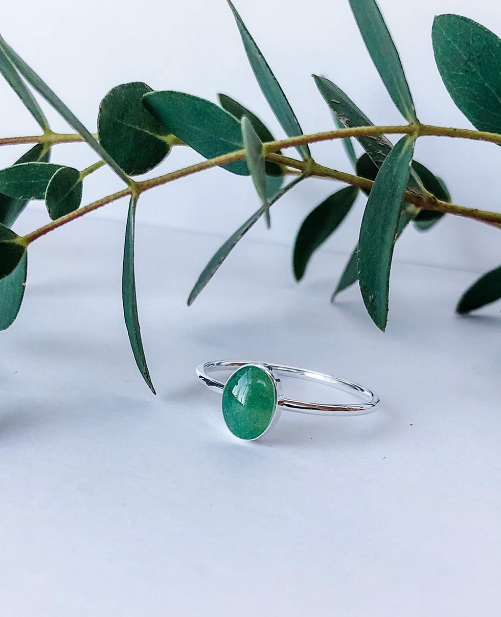 Thumbnail: Oval Keepsake Ring Sterling Silver