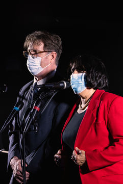 Nick Rheinberger and Tia Wilson in Gladys Berejiklian The Musical