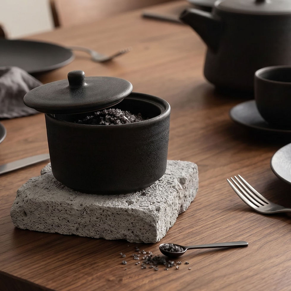 stoneware salt holder
