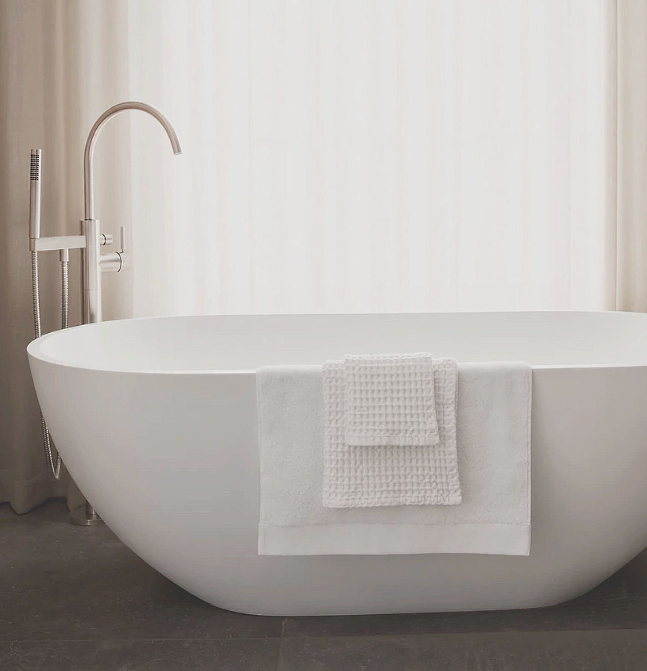 white waffle bath towel