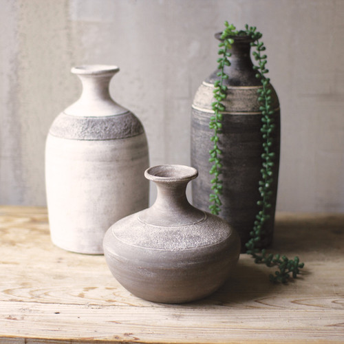 Handmade Egyptian Vibe Vases, Set of 3