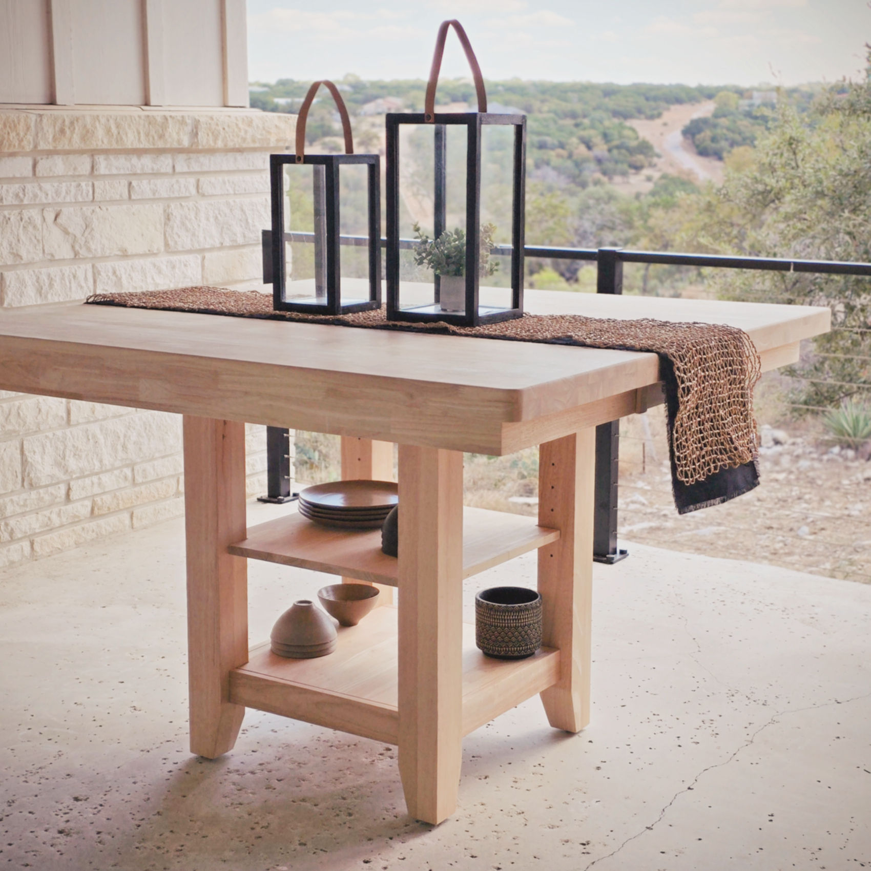 solid wood counter height table