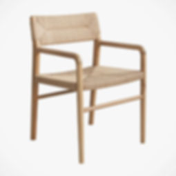 minimalist organic modern teak dining chair
