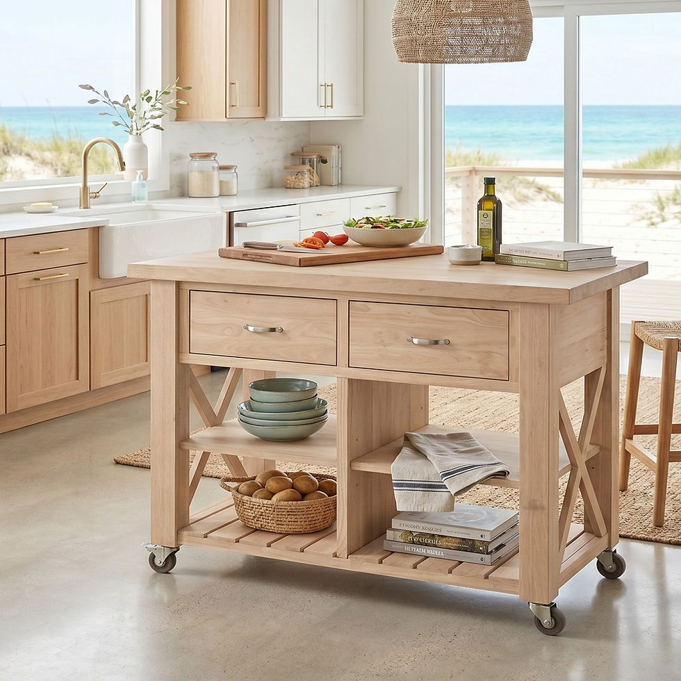 wooden kitchen cart