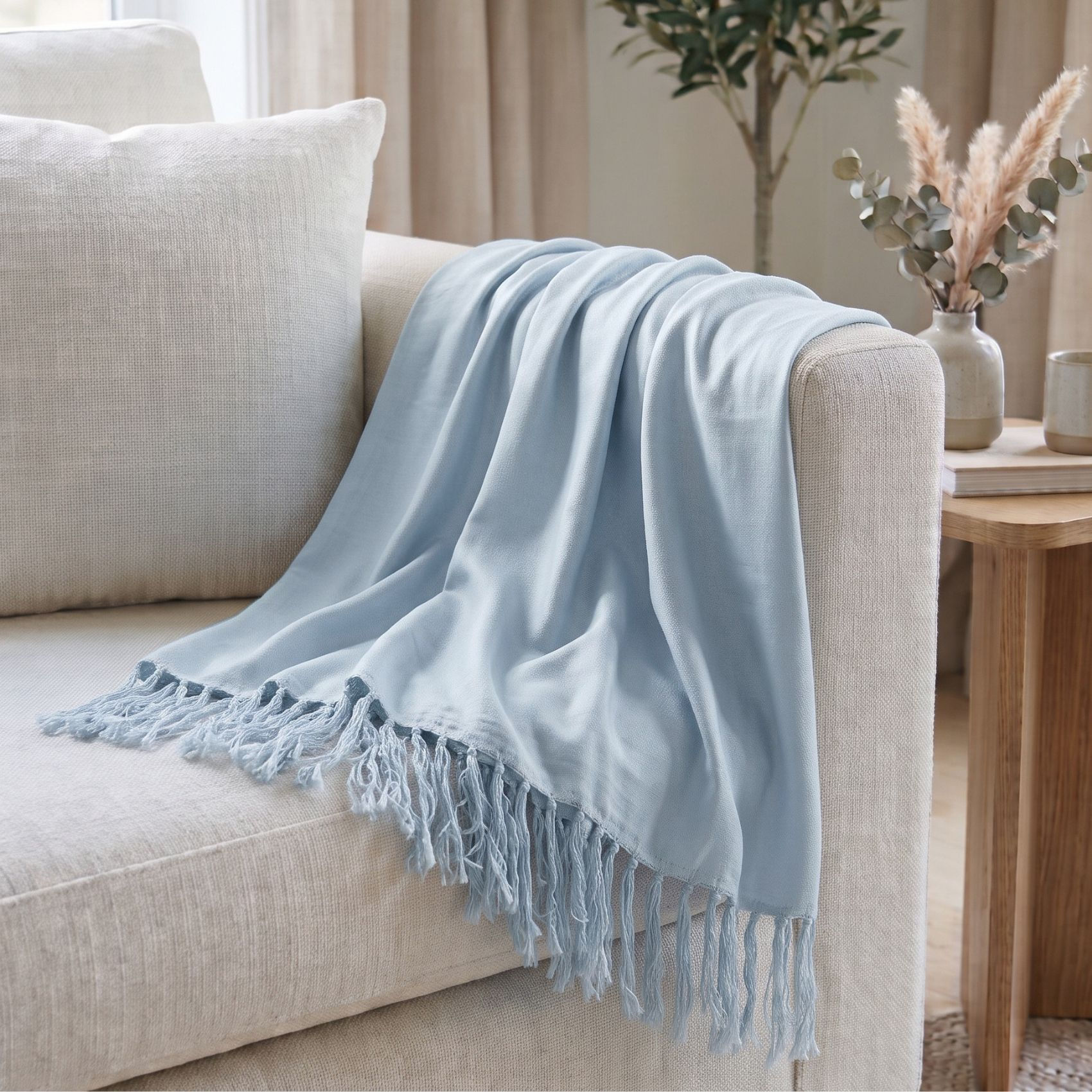 Bamboo Mink Plush Throw Blanket, 68"