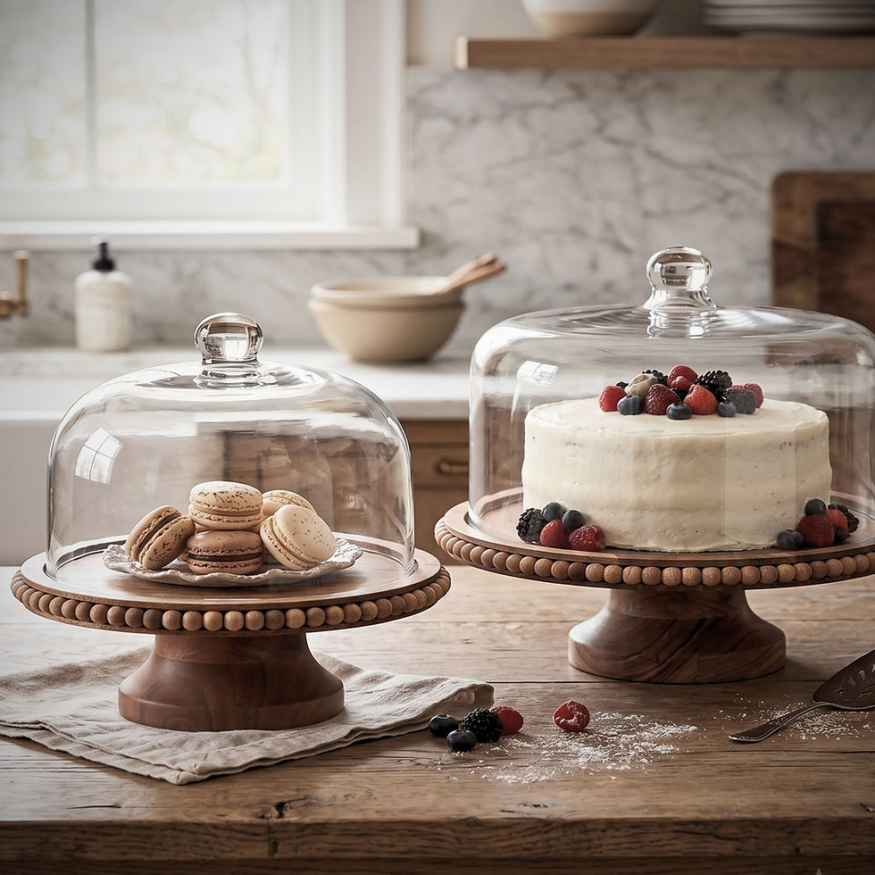 cake pedestal with glass lid
