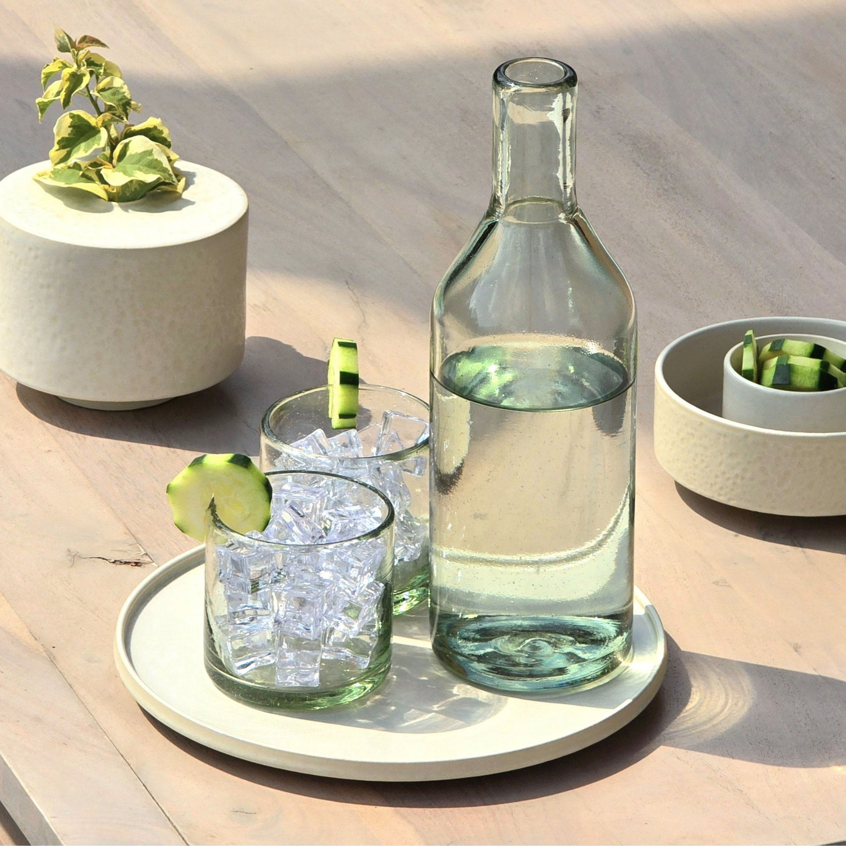 hand blown glass decanter