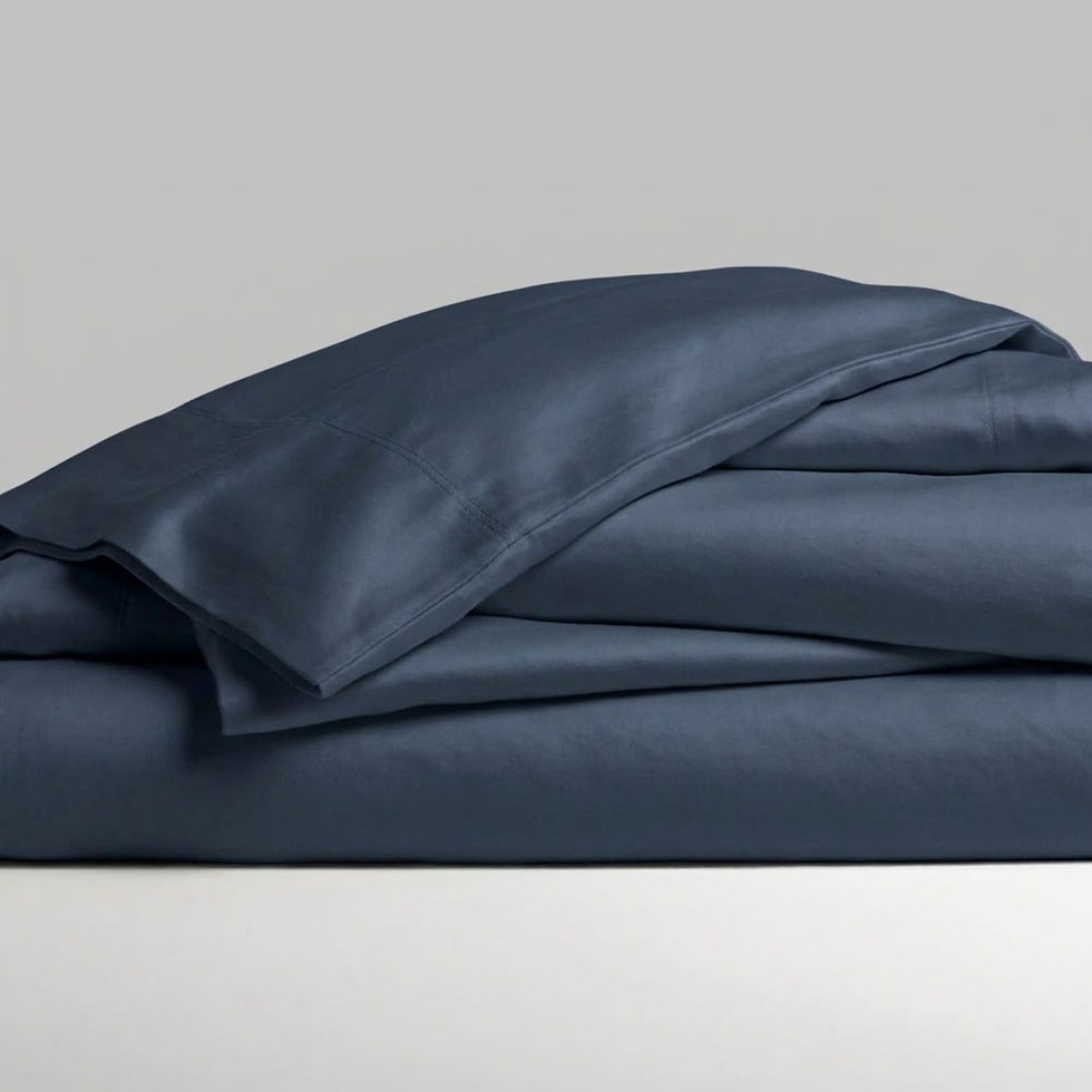 navy oeko-tex bamboo sheet set