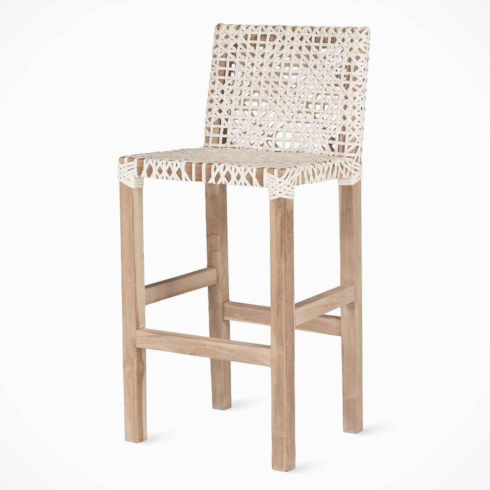 teak leather counter stool