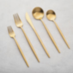 matte gold flatware modern