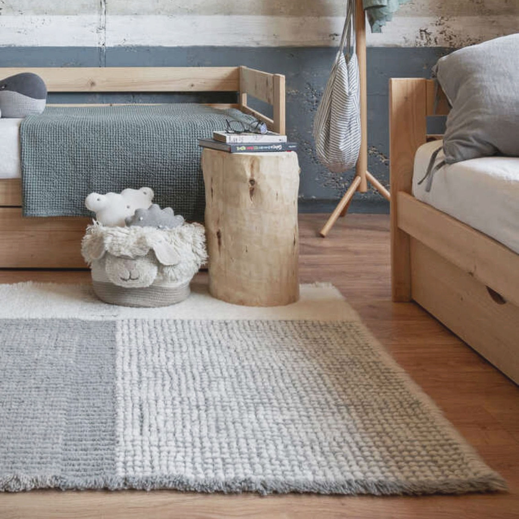 casual denim blue rug